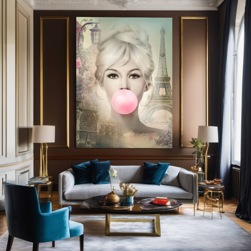 Vintage Pris Art, Audrey Hepburn, Marilyn Monroe and Brigitte Bardot, Modern Pop Art Canvas Print C