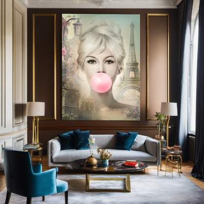Vintage Pris Art, Audrey Hepburn, Marilyn Monroe and Brigitte Bardot, Modern Pop Art Canvas Print C