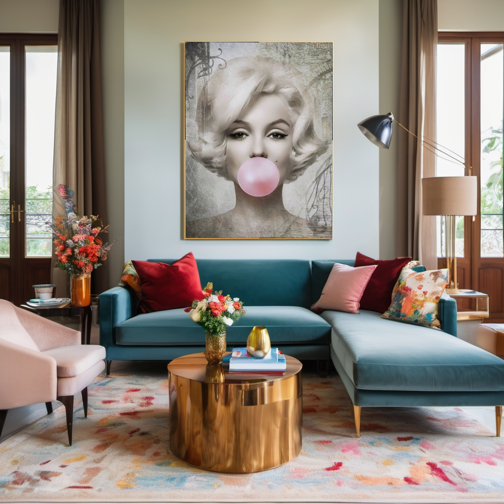 Vintage Print Art, Audrey Hepburn, Marilyn Monroe and Brigitte Bardot – Large – Oil on Canvas – {{ product.title }} canvas artwork by Tanya Mirelle – modern wall decor – original artwork for home, living room, office, or gallery – original artwork by BETSY-ART GALLERY