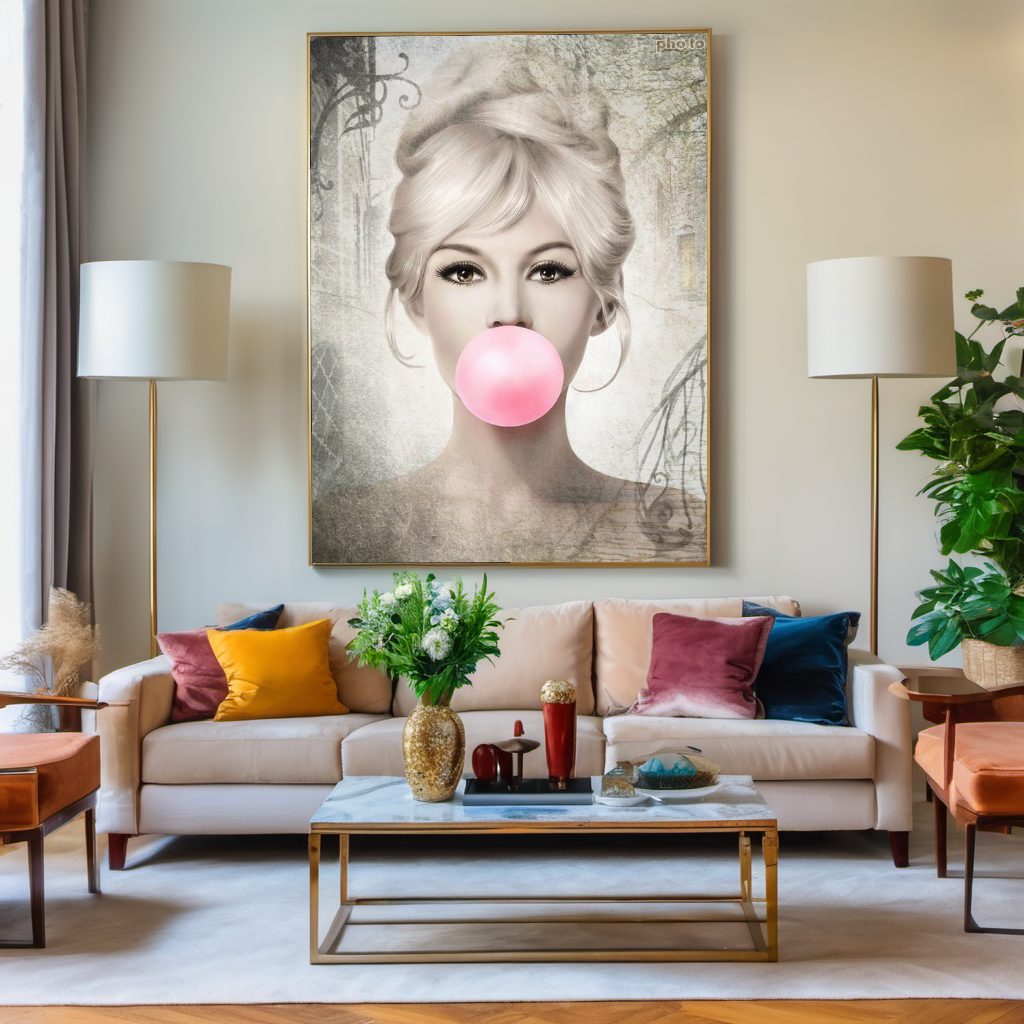 Vintage Print Art, Audrey Hepburn, Marilyn Monroe and Brigitte Bardot – Large – Oil on Canvas – {{ product.title }} canvas artwork by Tanya Mirelle – modern wall decor – original artwork for home, living room, office, or gallery – original artwork by BETSY-ART GALLERY