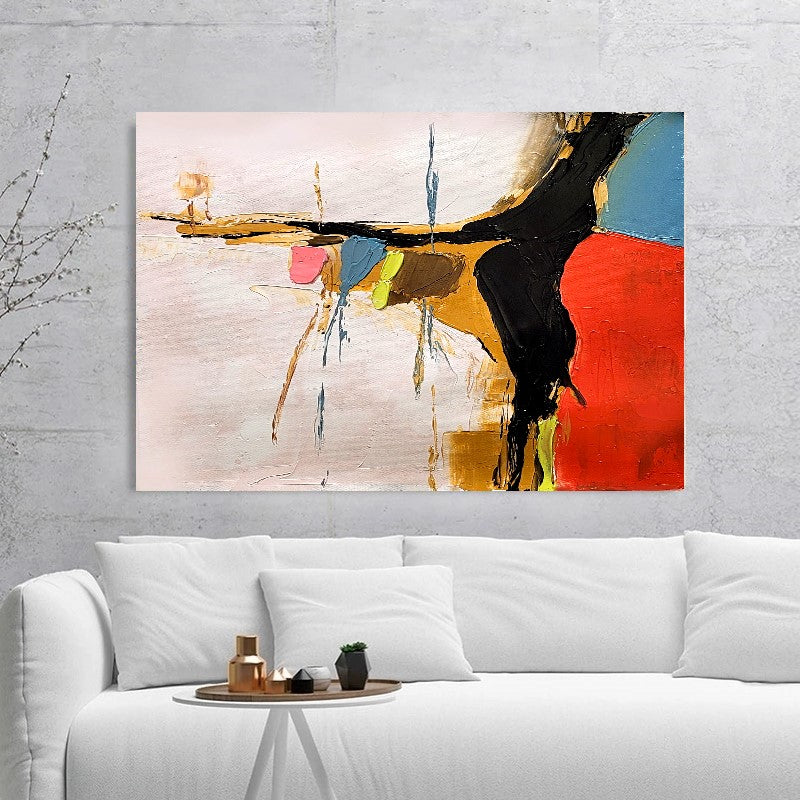 Modern Abstract Painting for Living room, Colorful Wall Art, Oil Impasto Painting on Canvas