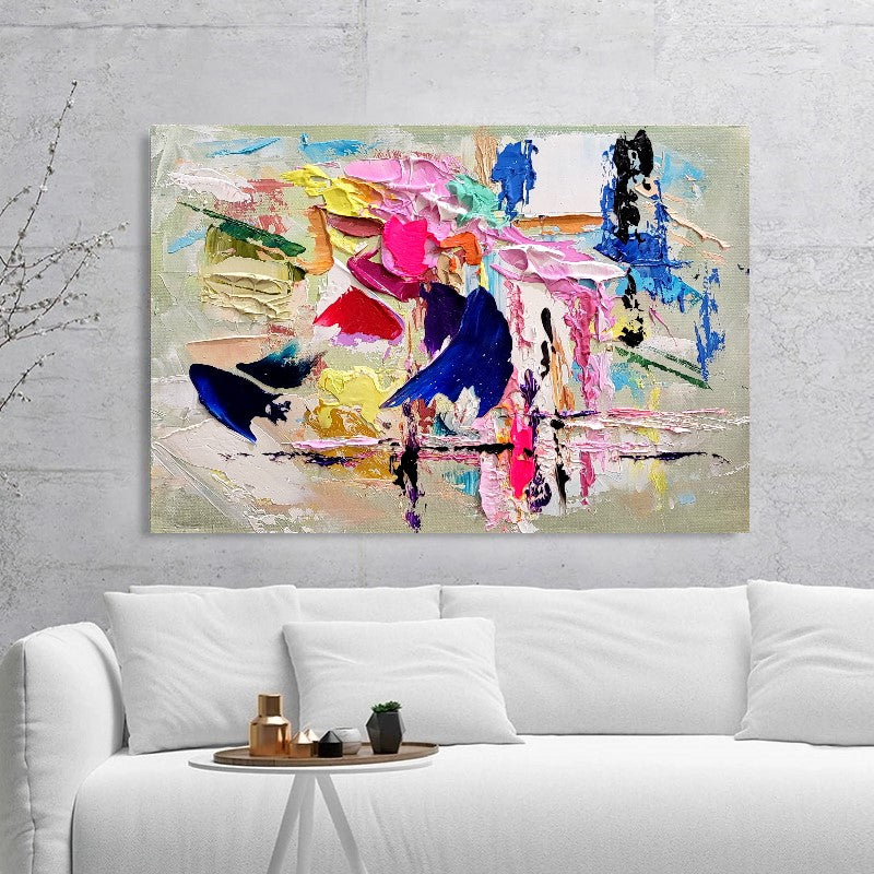 Large Modern Abstract Wall Art for Living room, Impasto Oil Painting on Canvas