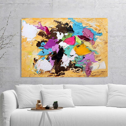 Abstract Wall Art, Modern Impasto Oil Painting on Canvas for Living room