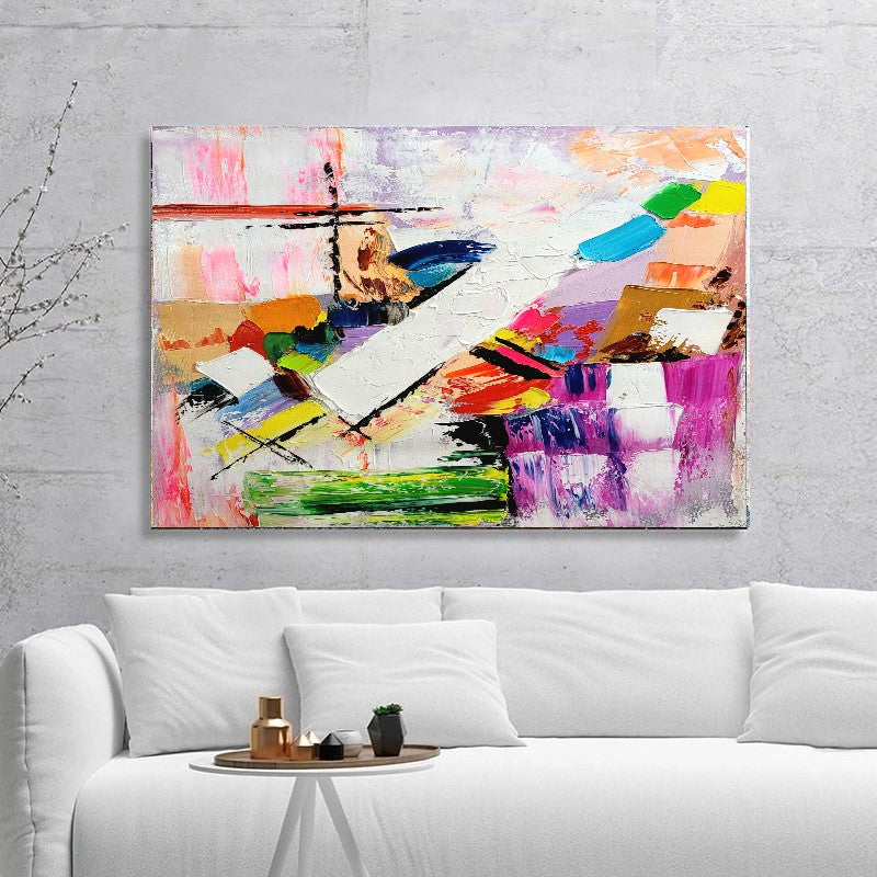 Large Modern Abstract Art for Living room, Impasto Oil Painting on Canvas