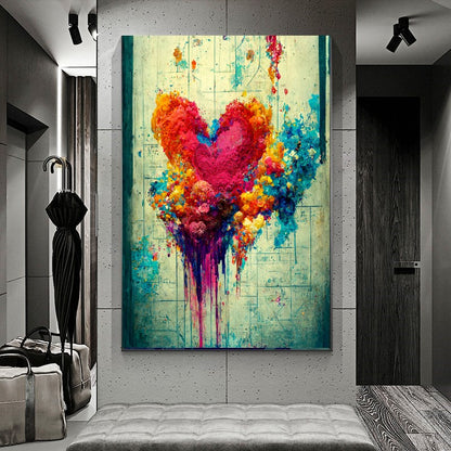 Heart Floral Art Print - Romantic Nature-Inspired Wall Decor