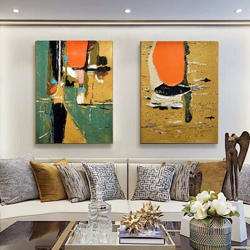 Modern Abstract Wall Art for Living room, Earthy color Art, Impasto Oil Painting on Canvas