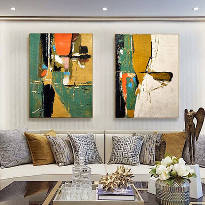 Modern Abstract Wall Art for Living room, Earthy color Art, Impasto Oil Painting on Canvas