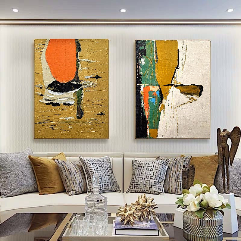 Modern Abstract Wall Art for Living room, Earthy color Art, Impasto Oil Painting on Canvas