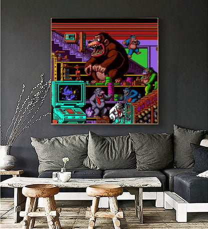 Mario Game Art - Retro Nintendo-Inspired Decor for Gamers {{ shop_name }}Prints canvas print canvas wall art classic game collectible gamer gift gaming decor gaming room decor geek art giclée prints large canvas print large wall art Large Wall Art Decor Living Room Art Mario Mario Bros modern art print Nintendo nostalgic pixel art pop culture print on canvas ready to hang canvas retro gaming stretched canvas art Super Mario video game art wall art prints