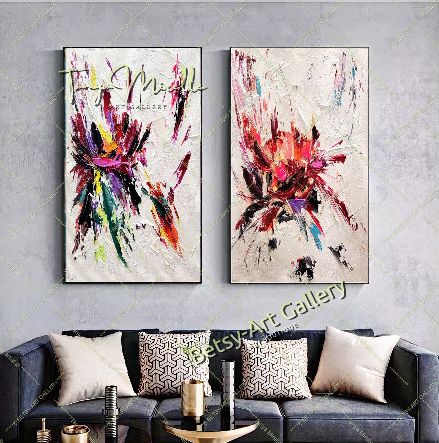 {{ product.title }} canvas artwork by Tanya Mirelle – modern wall decor – original artwork for home, living room, office, or gallery