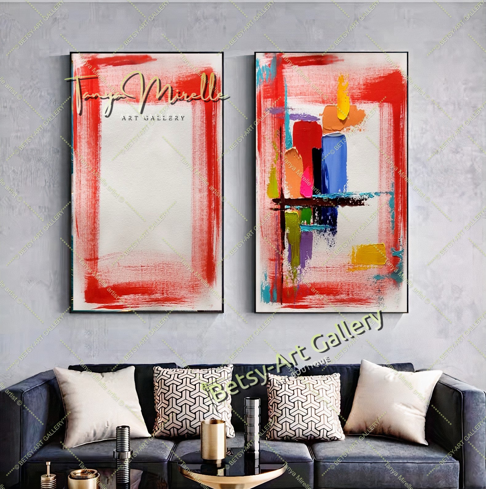 {{ product.title }} canvas artwork by Tanya Mirelle – modern wall decor – original artwork for home, living room, office, or gallery