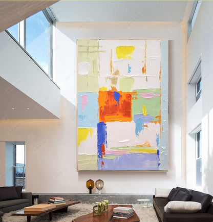 Large Modern Abstract Wall Art for Living room, Impasto Oil Painting on Canvas