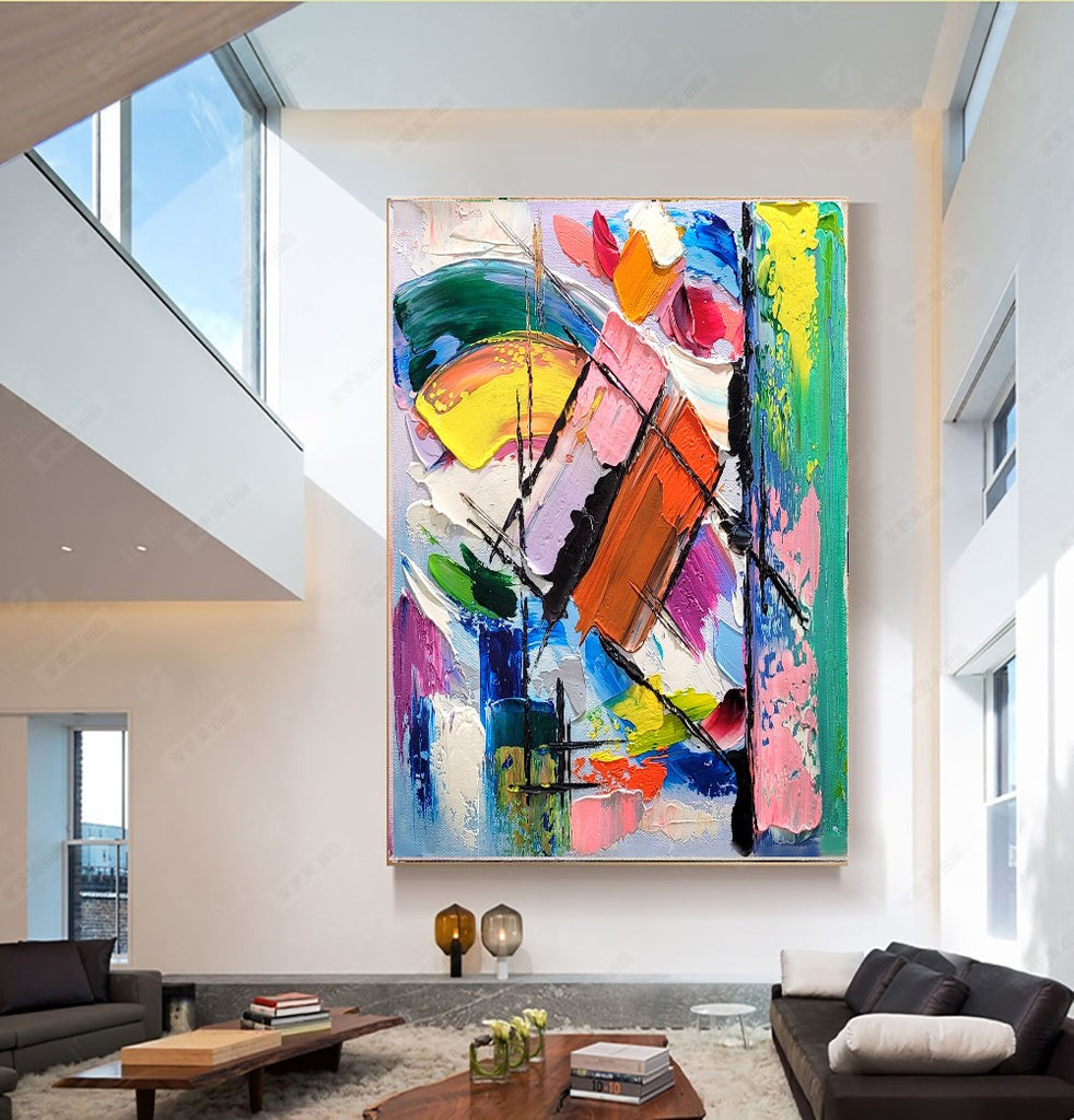 Large Blue Abstract Wall Art - Original Impasto Oil Painting on Canvas – Large – Oil on Canvas – {{ product.title }} canvas artwork by Tanya Mirelle – modern wall decor – original artwork for home, living room, office, or gallery – original artwork by BETSY-ART GALLERY