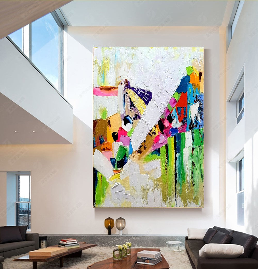 Large Modern Abstract Art for Living room, Impasto Oil Painting on Canvas