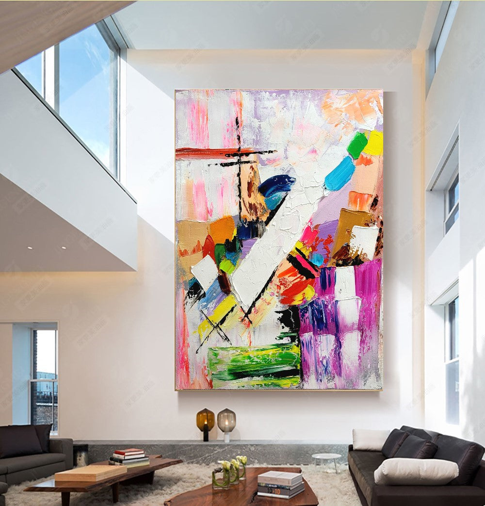 Large Modern Abstract Art for Living room, Impasto Oil Painting on Canvas