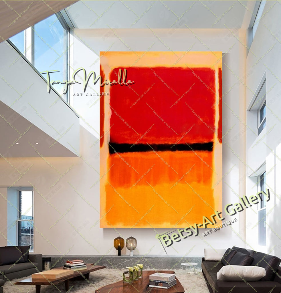 Red Blue Mark Rothko Inspired, Oil Painting on Canvas – Large – Oil on Canvas – {{ product.title }} canvas artwork by Tanya Mirelle – modern wall decor – original artwork for home, living room, office, or gallery – original artwork by BETSY-ART GALLERY