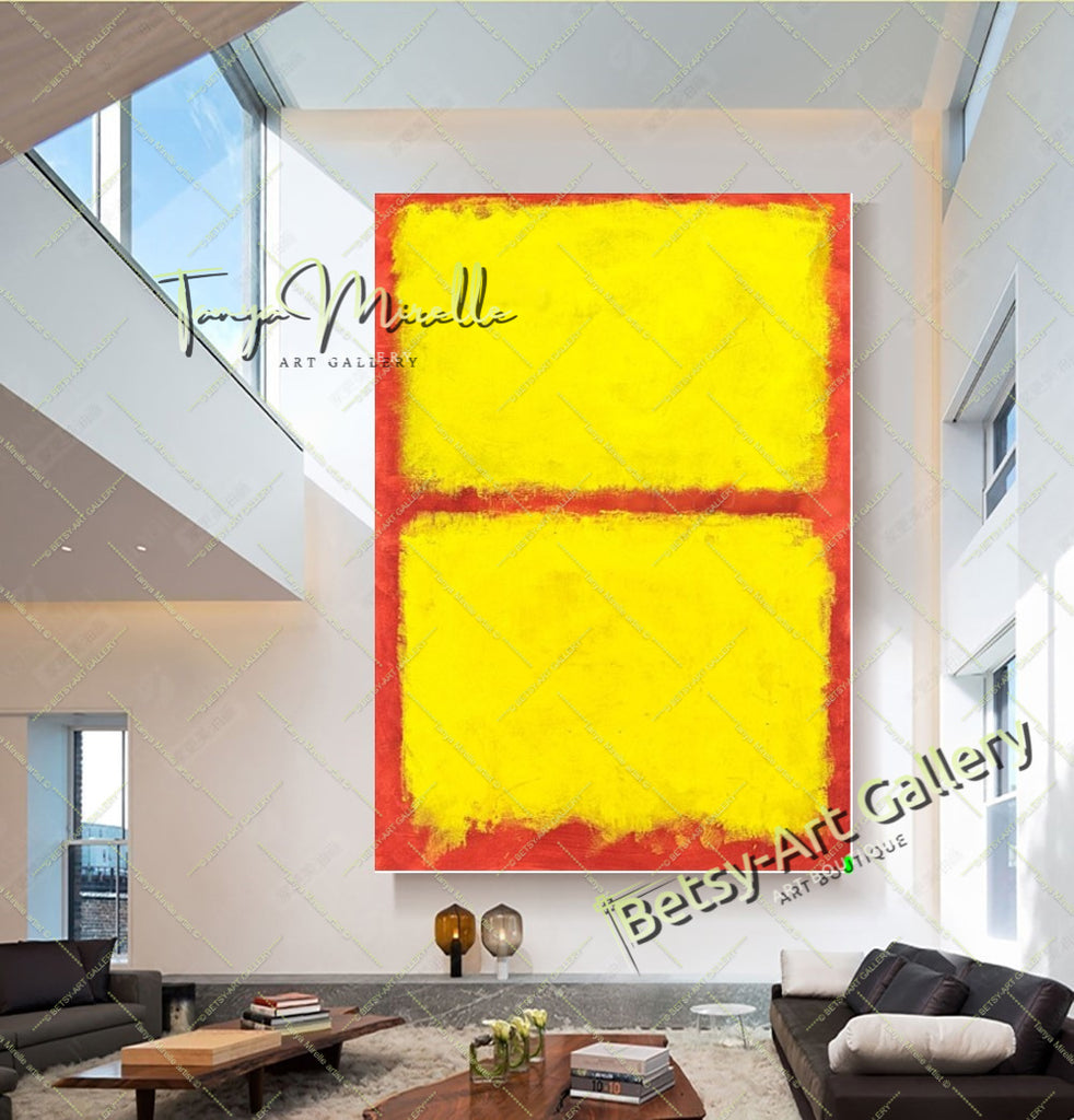 Red Blue Mark Rothko Inspired, Oil Painting on Canvas – Large – Oil on Canvas – {{ product.title }} canvas artwork by Tanya Mirelle – modern wall decor – original artwork for home, living room, office, or gallery – original artwork by BETSY-ART GALLERY