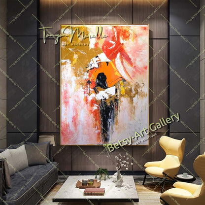 Large Creative Abstract Painting on Canvas for living room
