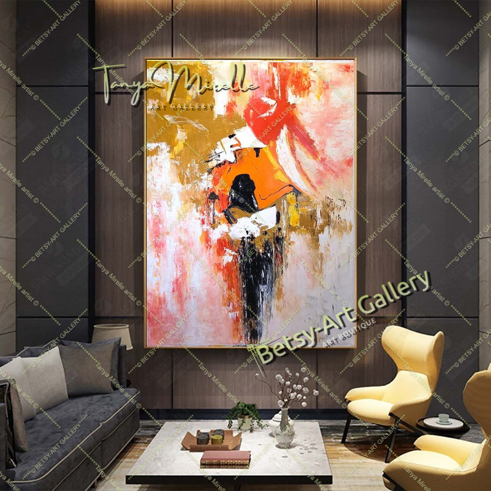 Large Creative Abstract Painting on Canvas for living room – Large – Oil on Canvas – {{ product.title }} canvas artwork by Tanya Mirelle – modern wall decor – original artwork for home, living room, office, or gallery – original artwork by BETSY-ART GALLERY
