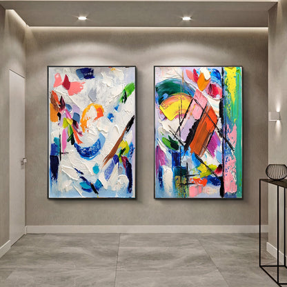 Large Blue Abstract Wall Art - Original Impasto Oil Painting on Canvas