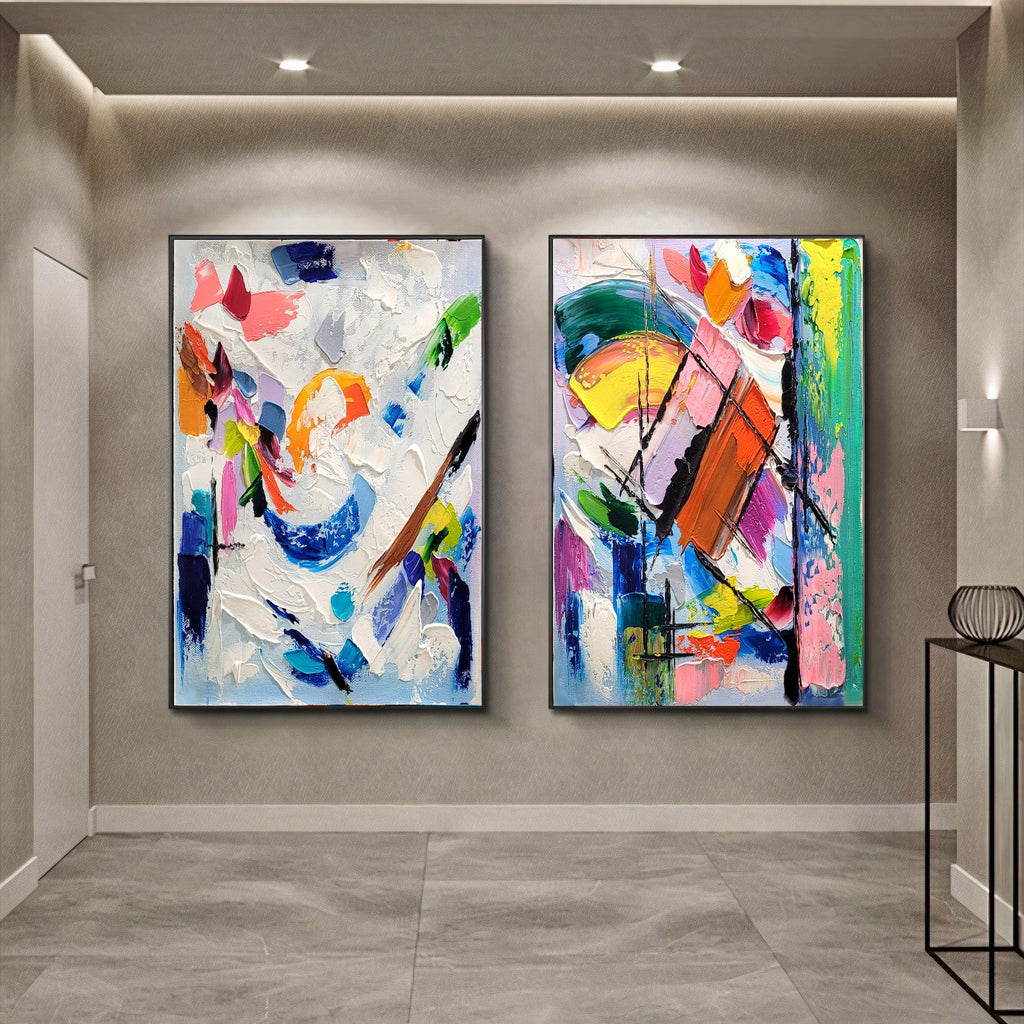 Large Blue Abstract Wall Art - Original Impasto Oil Painting on Canvas – Large – Oil on Canvas – {{ product.title }} canvas artwork by Tanya Mirelle – modern wall decor – original artwork for home, living room, office, or gallery – original artwork by BETSY-ART GALLERY