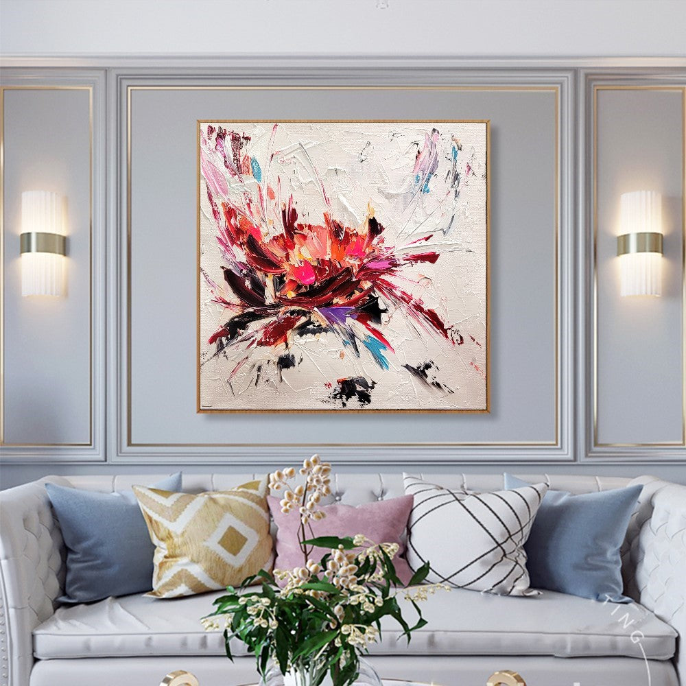 EXTRA LARGE Peinture à l’huile d’empâtement floral sur toile / Pas de cadre – Large – Oil on Canvas – {{ product.title }} canvas artwork by Tanya Mirelle – modern wall decor – original artwork for home, living room, office, or gallery – original artwork by BETSY-ART GALLERY