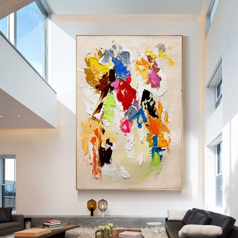 Modern Abstract Painting for Living room, Colorful Wall Art, Oil Impasto Painting on Canvas