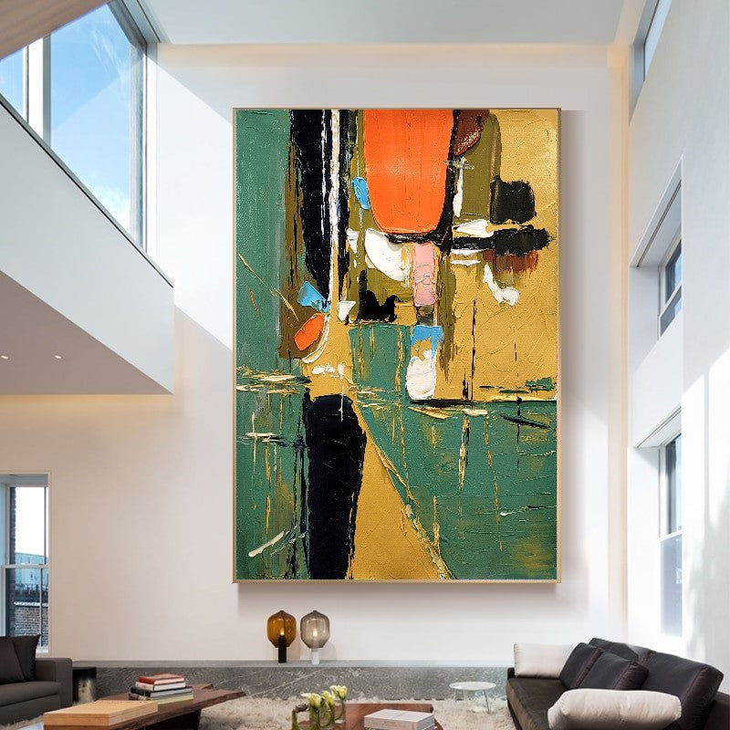 Modern Abstract Wall Art for Living room, Earthy color Art, Impasto Oil Painting on Canvas