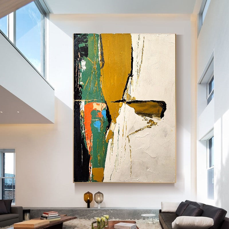 Modern Abstract Wall Art for Living room, Earthy color Art, Impasto Oil Painting on Canvas