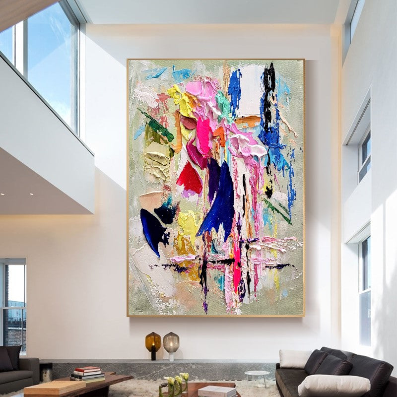 Large Modern Abstract Wall Art for Living room, Impasto Oil Painting on Canvas