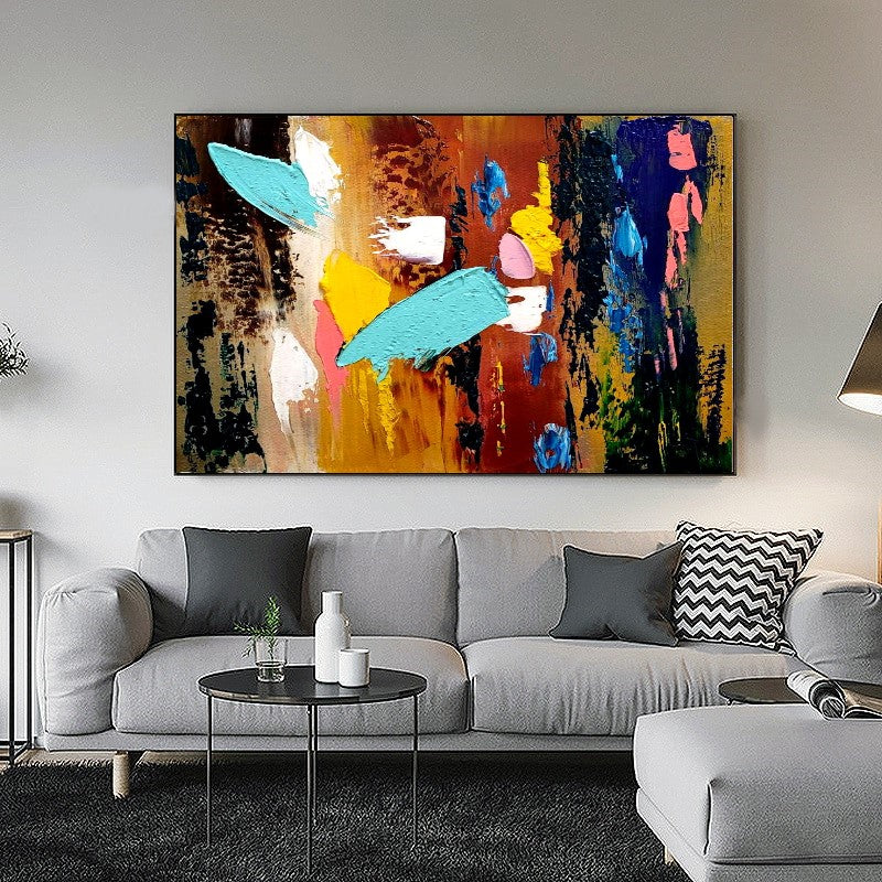Large Modern Abstract Painting, Vibrant Color Impasto Wall Art, Oil Painting on Canvas – Large – Oil on Canvas – {{ product.title }} canvas artwork by Tanya Mirelle – modern wall decor – original artwork for home, living room, office, or gallery – original artwork by BETSY-ART GALLERY