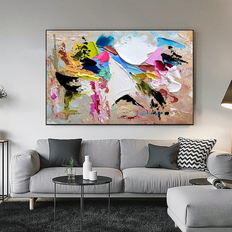 Large Modern Abstract Wall Art for Living room, Impasto Oil Painting on Canvas