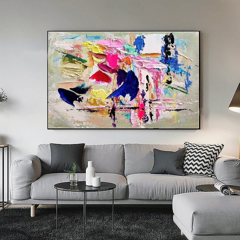 Large Modern Abstract Wall Art for Living room, Impasto Oil Painting on Canvas