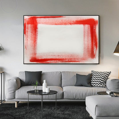 Large Red Abstract Wall Art - Original Impasto Oil Painting on Canvas