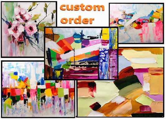 Custom Modern Impasto Abstract Oil Painting, Hand-Painted Wall Art