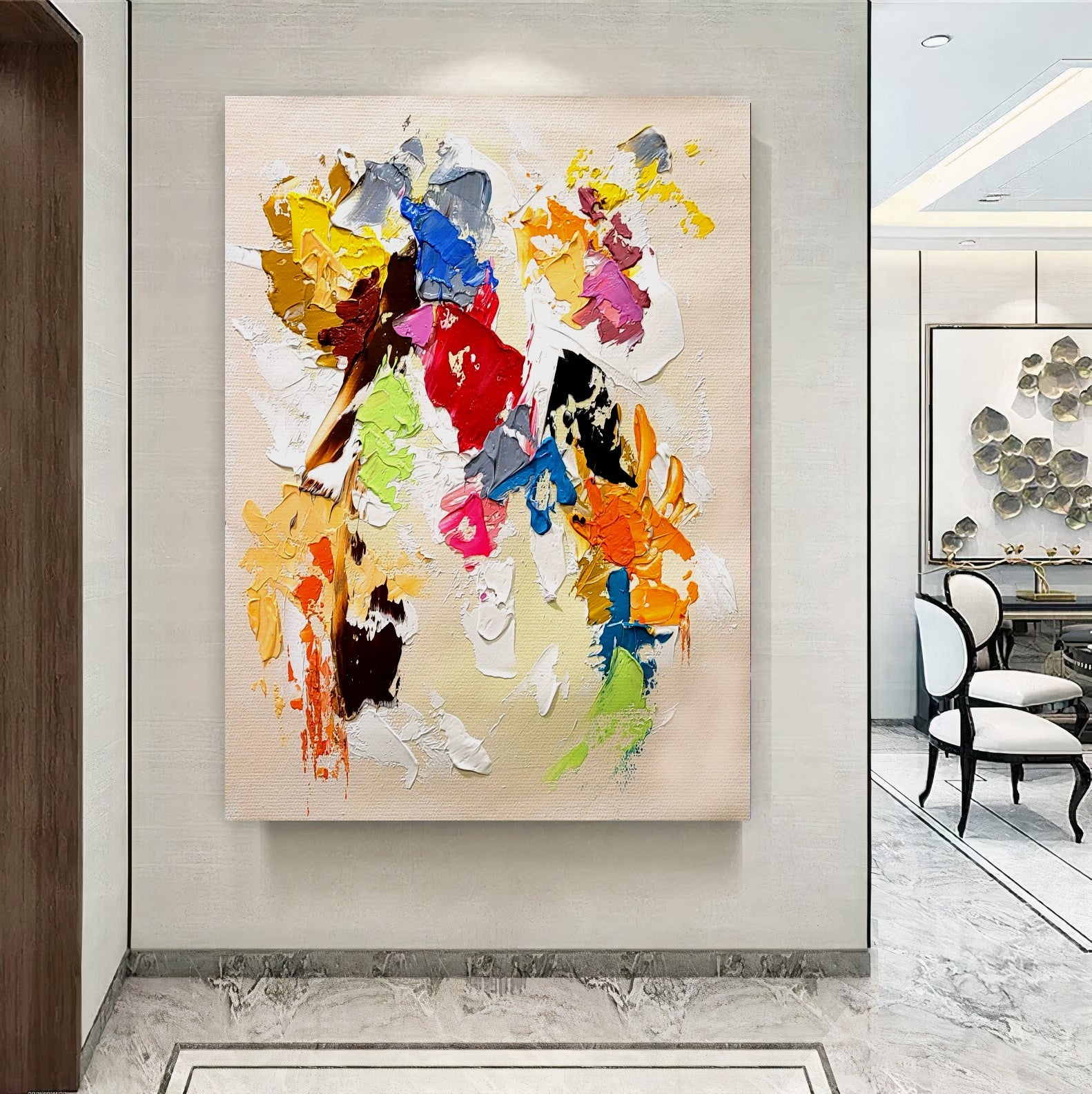 Modern Abstract Painting for Living room, Colorful Wall Art, Oil Impasto Painting on Canvas