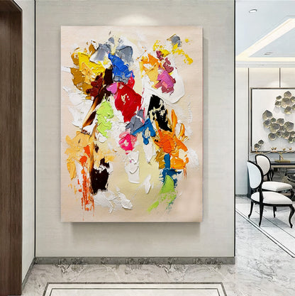 Modern Abstract Painting for Living room, Colorful Wall Art, Oil Impasto Painting on Canvas