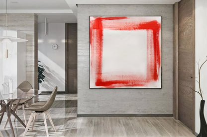Large Red Abstract Wall Art - Original Impasto Oil Painting on Canvas