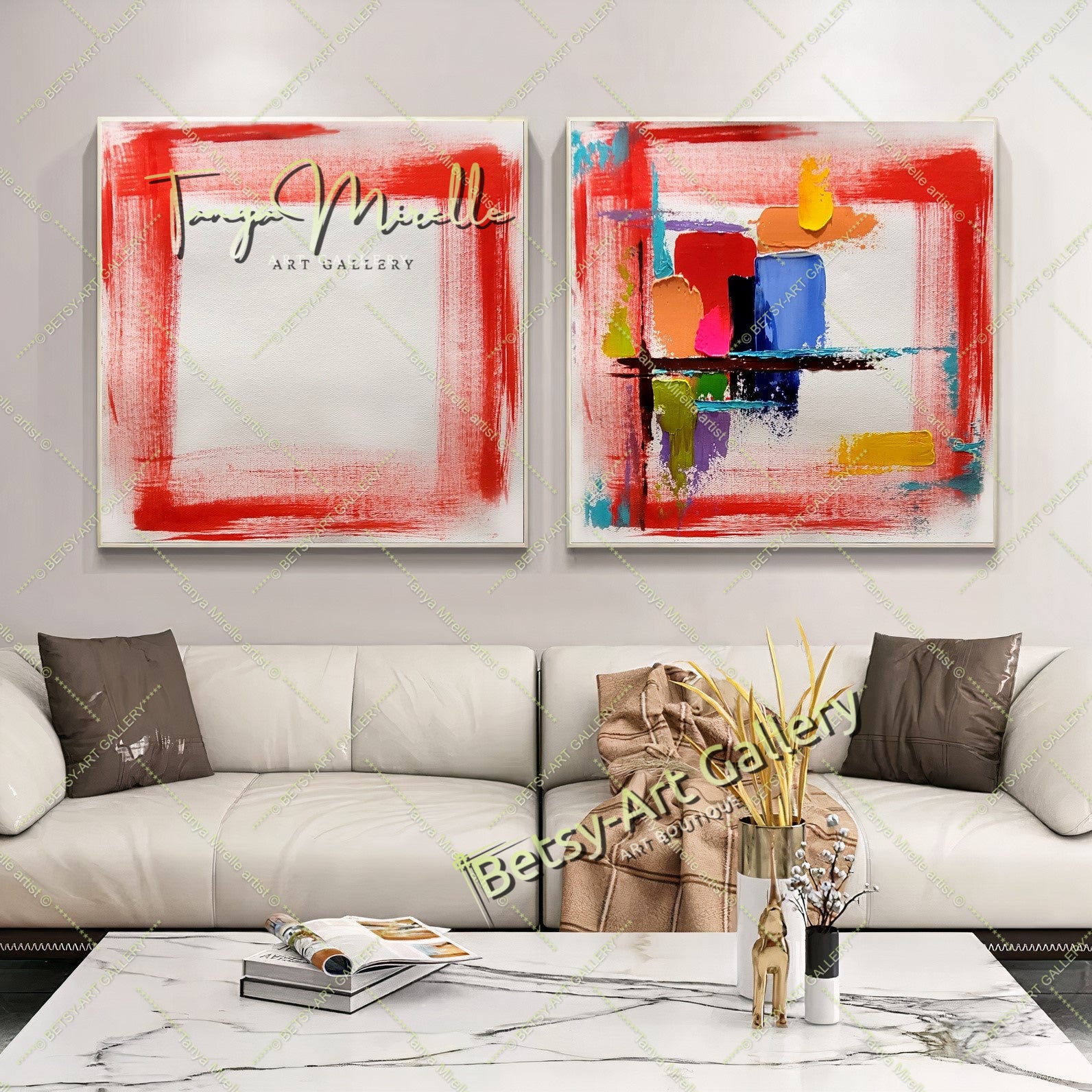 {{ product.title }} canvas artwork by Tanya Mirelle – modern wall decor – original artwork for home, living room, office, or gallery