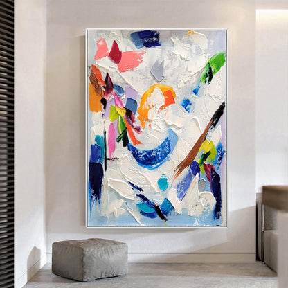 Large Blue Abstract Wall Art - Original Impasto Oil Painting on Canvas