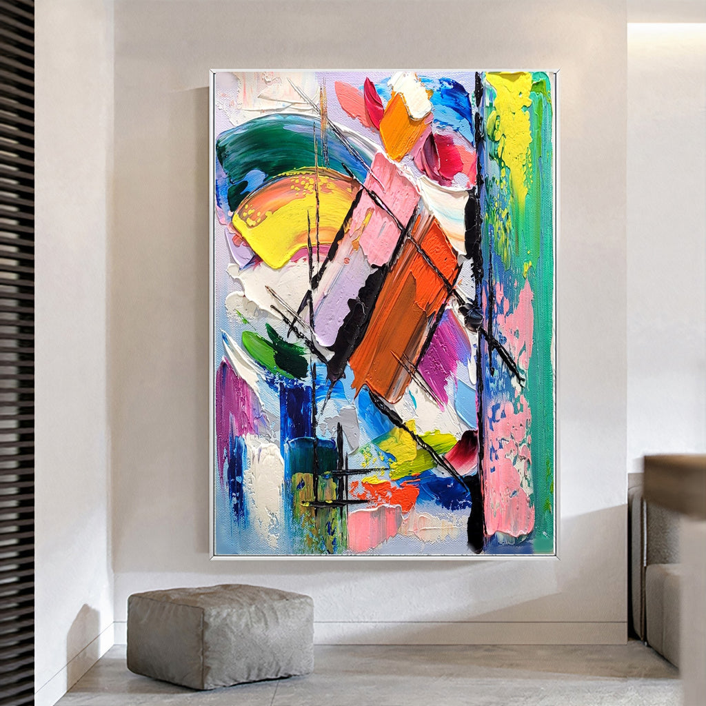 Large Blue Abstract Wall Art - Original Impasto Oil Painting on Canvas – Large – Oil on Canvas – {{ product.title }} canvas artwork by Tanya Mirelle – modern wall decor – original artwork for home, living room, office, or gallery – original artwork by BETSY-ART GALLERY