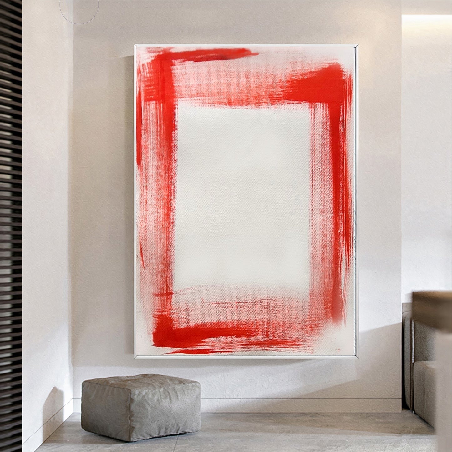 Large Red Abstract Wall Art - Original Impasto Oil Painting on Canvas