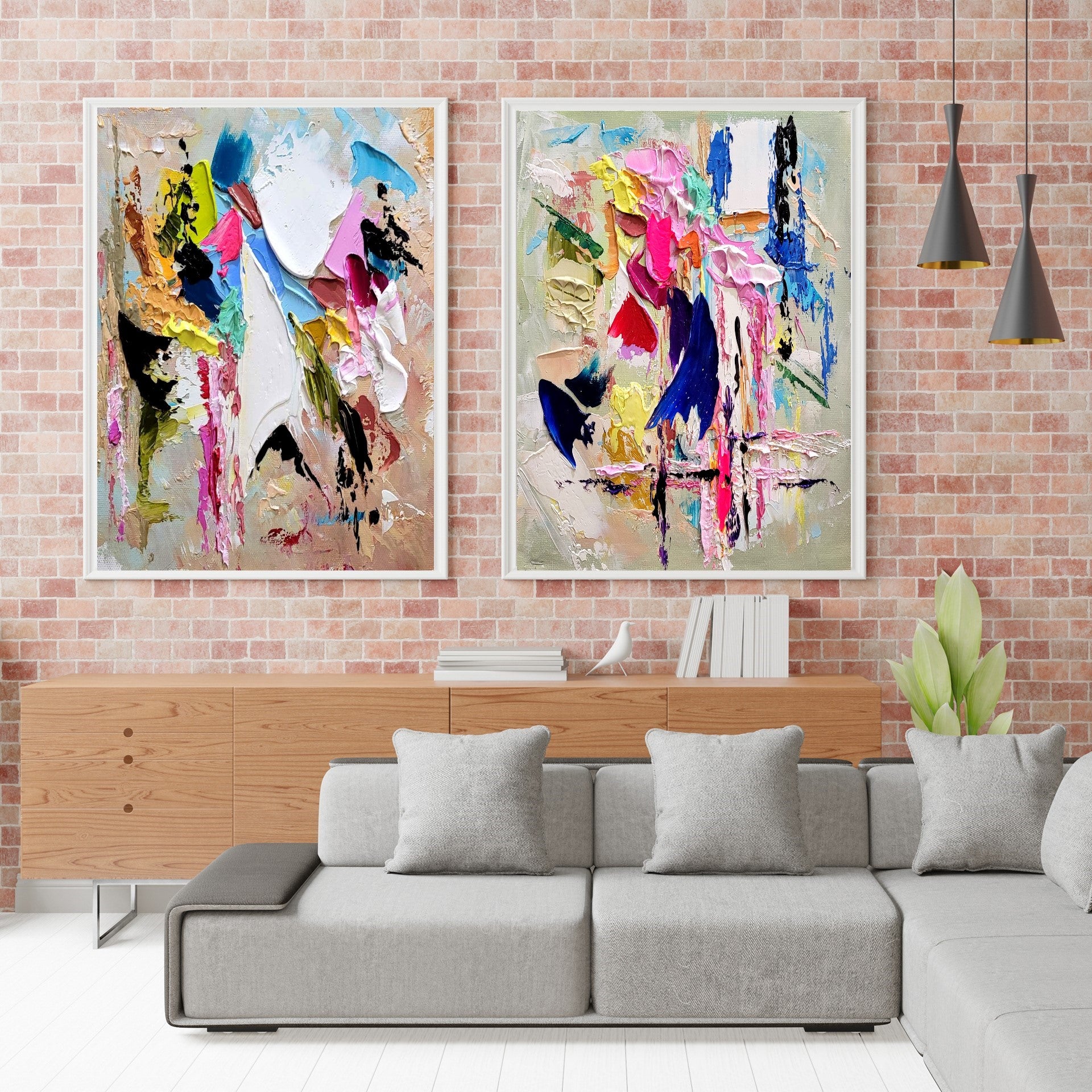 Large Modern Abstract Wall Art for Living room, Impasto Oil Painting on Canvas