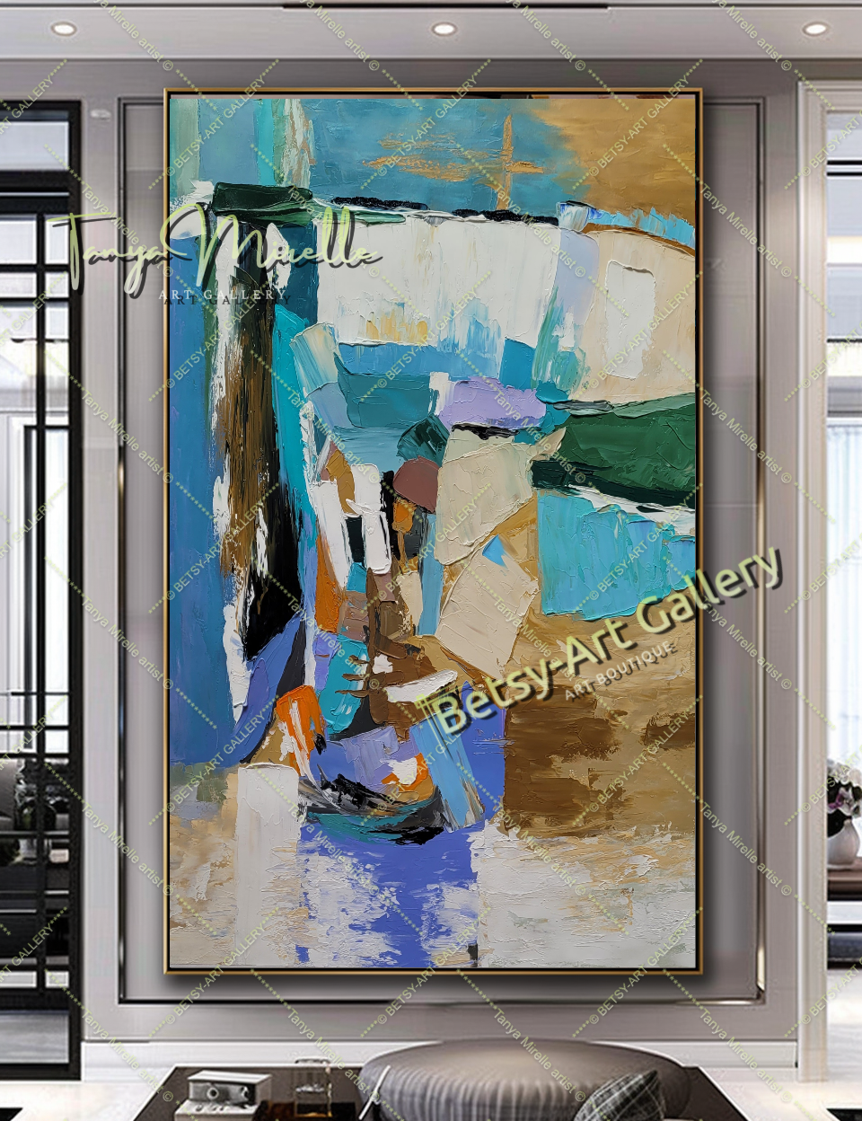 Colorful Textured Canvas Wall Art for Home or Office # 224