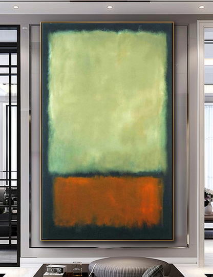 Mark Rothko Art - Large Blue Abstract Oil Painting on Canvas