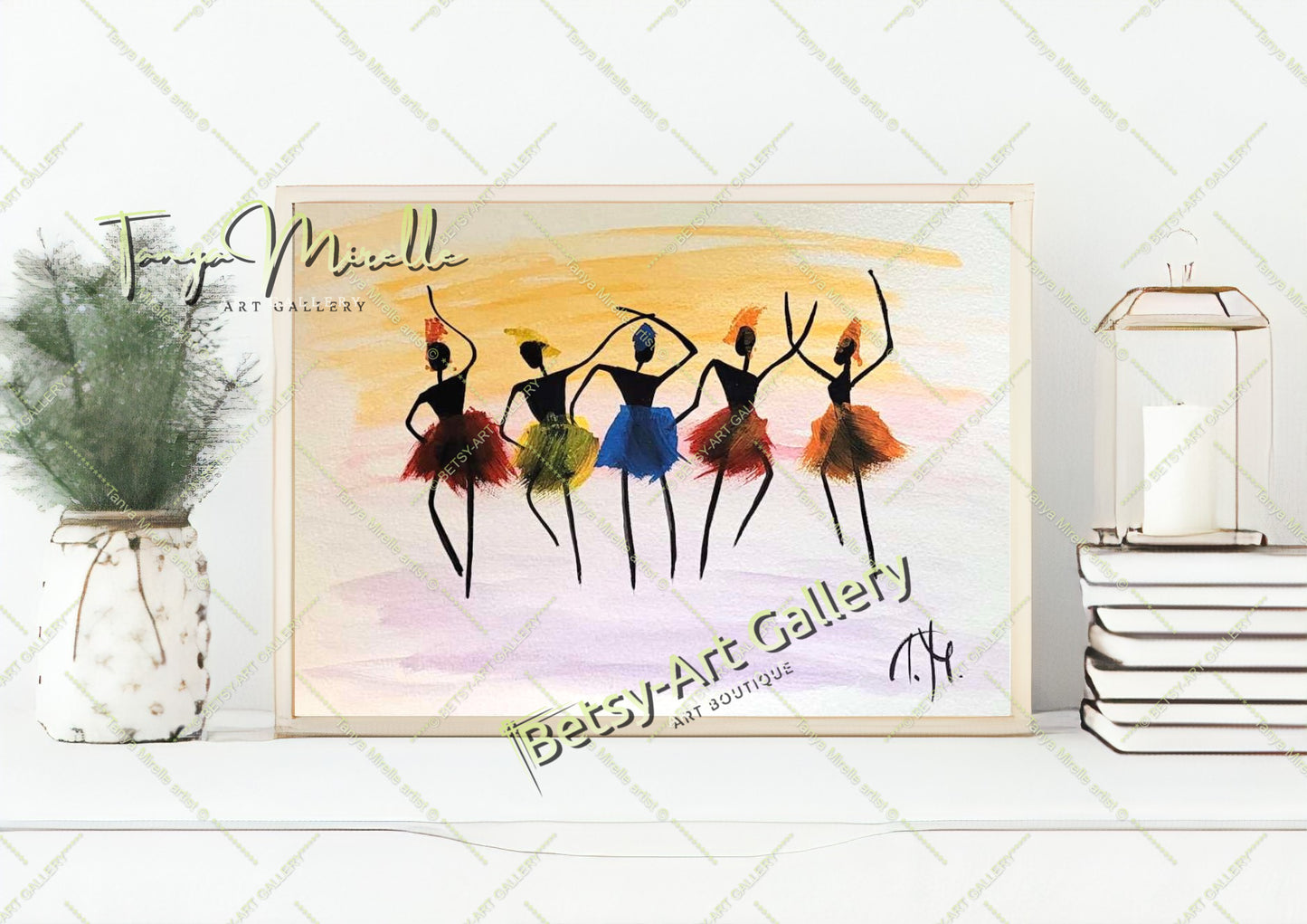 African Colorful Tribal Dancer Art - Watercolor Painting, No Frame {{ shop_name }}watercolor abstract dance print African dance art African decor art for girls birthday gift colorful painting cultural art dance wall art dancer illustration dancer wall art ethnic home decor gift for mom paper painting small painting tribal artwork watercolor art watercolor painting