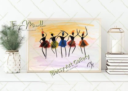 African Colorful Tribal Dancer Art - Watercolor Painting, No Frame {{ shop_name }}watercolor abstract dance print African dance art African decor art for girls birthday gift colorful painting cultural art dance wall art dancer illustration dancer wall art ethnic home decor gift for mom paper painting small painting tribal artwork watercolor art watercolor painting