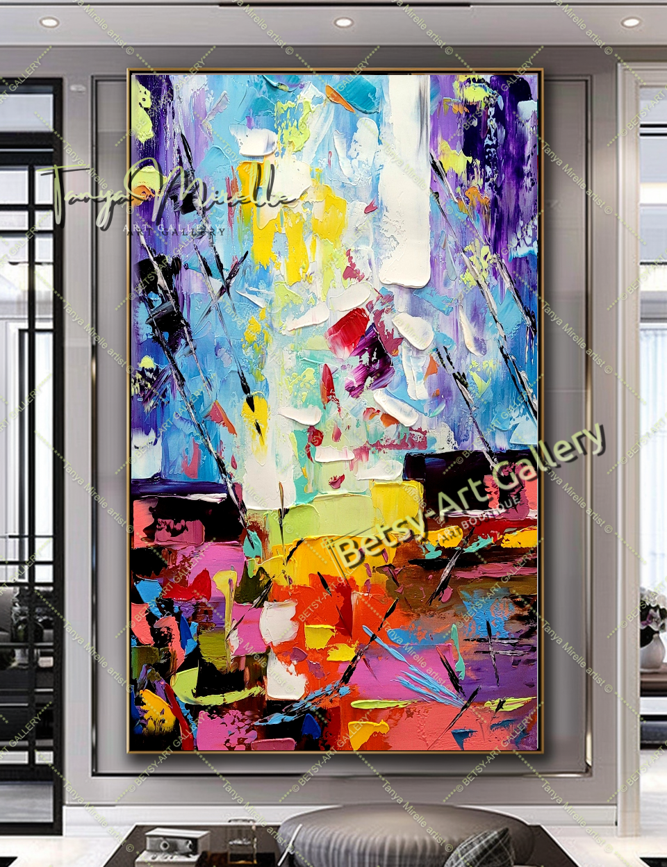 EXTRA LARGE Peinture à l’huile d’empâtement sur toile / Pas de cadre