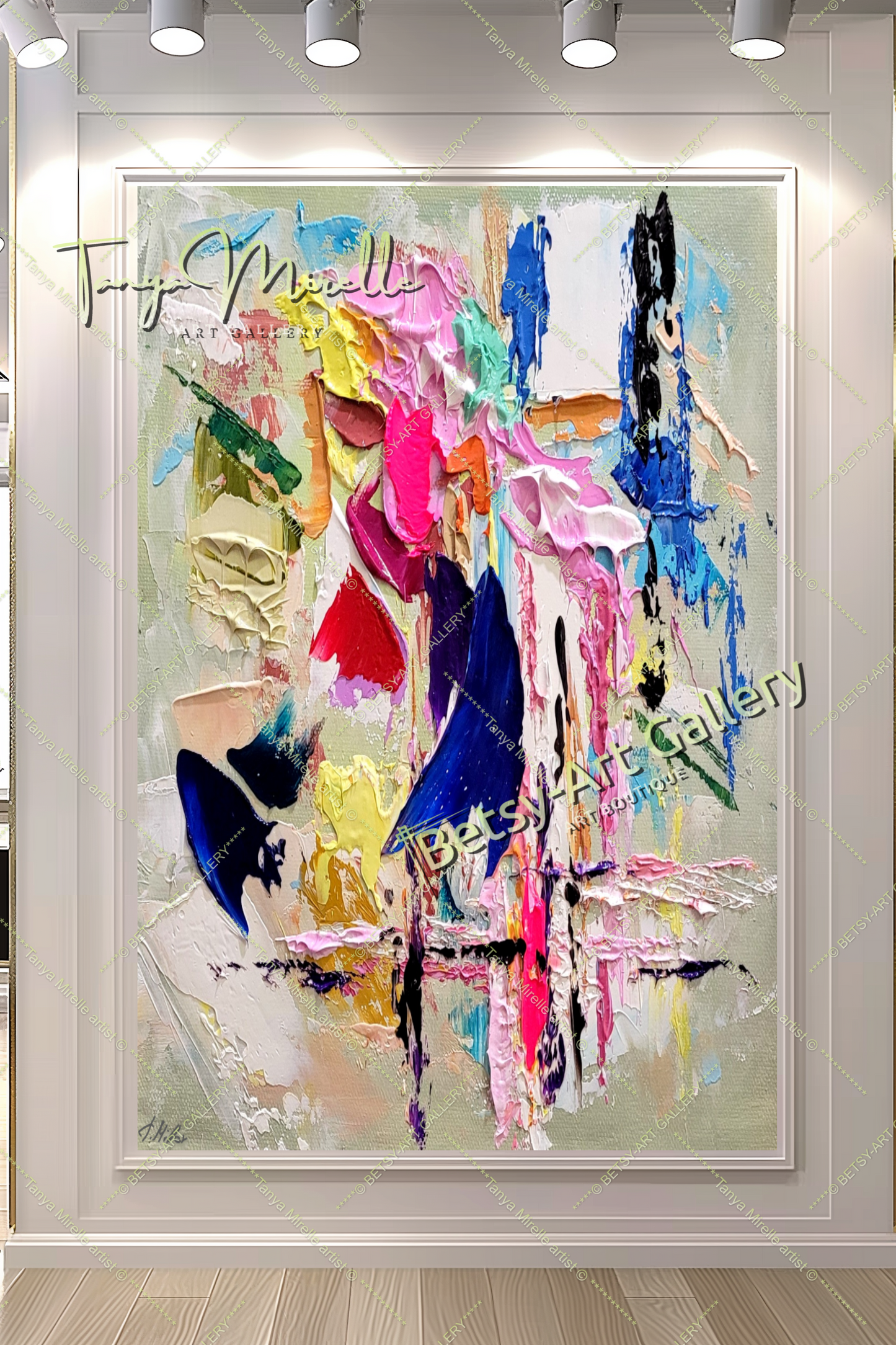 Large Modern Abstract Impasto Oil Painting for Living room