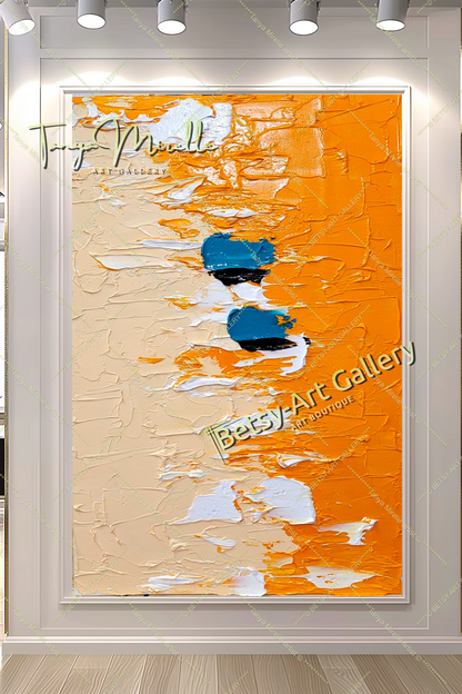 GRANDE peinture à l'huile impasto sur toile, œuvre d'art aux couleurs vives, art mural moderne texturé